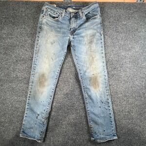 Levi's 511 Thrashed Jeans Mens 32x29 Blue Denim Cotton Slim Fit Authentic